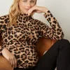 Isabella Oliver Maternity Turtleneck Animal Print Top, Black/Yellow -Sports And Leisure Equipment Store 006373044