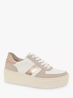 Gabor Dazzling Flatform Trainers, Latte/Rouge/Panna