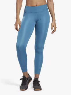 Reebok Lux Perform High-Rise Gym Leggings, Steely Blue