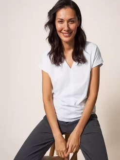 White Stuff Nelly Notch Neck T-Shirt, Plain White -Sports And Leisure Equipment Store 006375825alt3