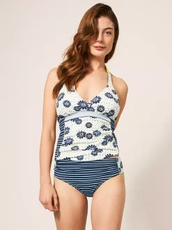 White Stuff Sunshine Reversible Bikini Bottoms, Navy/Multi