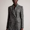 Ted Baker Robinet Wool Blend Double Breasted Blazer Coat, Black -Sports And Leisure Equipment Store 006394662