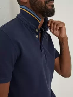 FatFace Organic Pique Polo, Navy -Sports And Leisure Equipment Store 006400300alt3