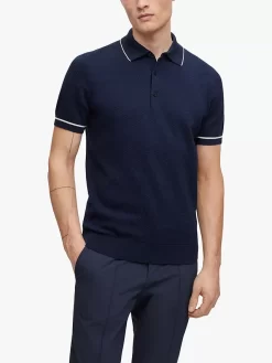 Hugo Boss BOSS Gorillo Cotton Polo Top, Dark Blue