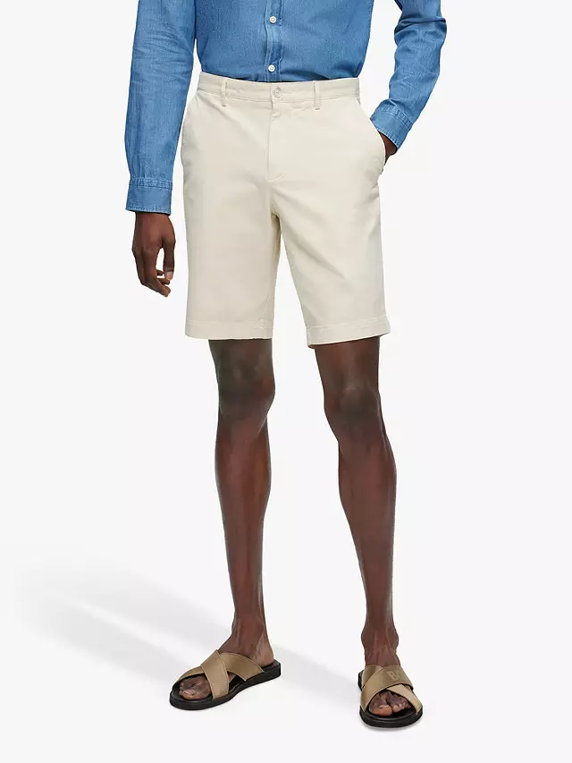 Hugo Boss BOSS Slice Slim Fit Chino Shorts, Open White 3 Hugo Boss BOSS Slice Slim Fit Chino Shorts, Open White
