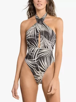 Maaji Areca Palm Print Reversible Swimsuit, Black
