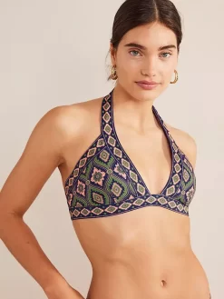 Boden Panelled Halter Bikini Top, Park Ranger