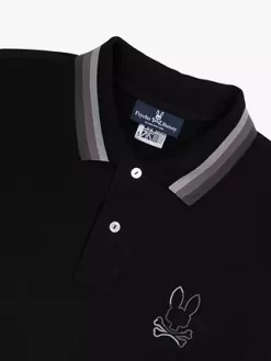 Psycho Bunny Calle Logo Pima Cotton Polo Shirt, Black -Sports And Leisure Equipment Store 006414865alt5