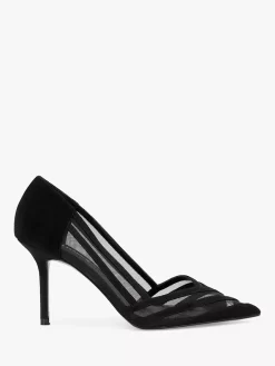 Dune Axis Suede Court Shoes, Black