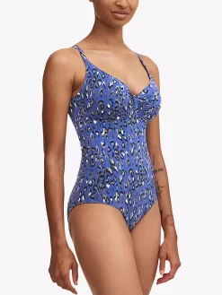 Chantelle EOS Leopard Print Full Cup Underwired Swimsuit, Blue -Sports And Leisure Equipment Store 006415997alt2