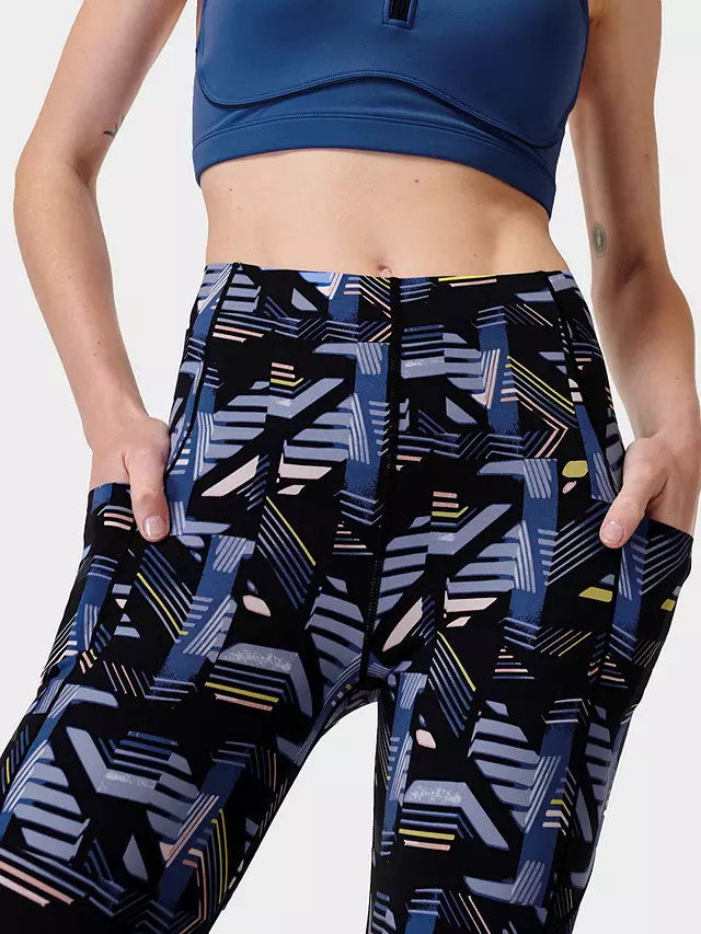 Sweaty Betty Power Ulra Sculpt High Waisted 7/8 Workout Leggings, Blue/Multi 4 Sweaty Betty Power Ulra Sculpt High Waisted 7/8 Workout Leggings, Blue/Multi - Image 2