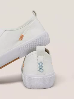 White Stuff Pippa Canvas Lace Up Trainers, Natural White -Sports And Leisure Equipment Store 006417364alt5