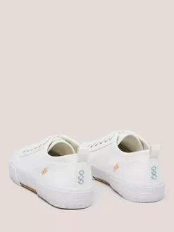 White Stuff Pippa Canvas Lace Up Trainers, Natural White -Sports And Leisure Equipment Store 006417364alt6