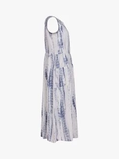 Celtic & Co. Tie Dye Linen Midi Dress, White/Blue -Sports And Leisure Equipment Store 006418152alt4