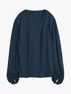 Hush Jill Button Neck Top, Midnight Navy -Sports And Leisure Equipment Store 006421011alt3