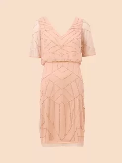 Adrianna Papell Studio Beaded Short Dress, Rose Blush -Sports And Leisure Equipment Store 006425209alt3