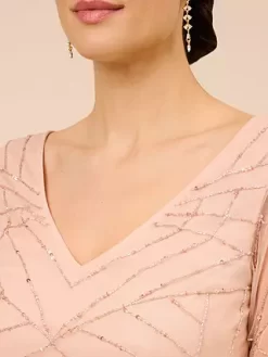 Adrianna Papell Studio Beaded Short Dress, Rose Blush -Sports And Leisure Equipment Store 006425209alt4