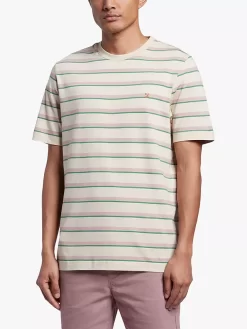 Farah Coxsone Stripe Short Sleeve T-Shirt, 151 Fog