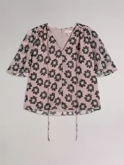 Ted Baker Harlynn Floral Print Blouse, Pink -Sports And Leisure Equipment Store 006428112alt4