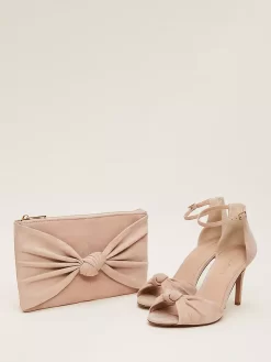 Phase Eight Suede Knot Front Suede Clutch, Latte -Sports And Leisure Equipment Store 006428211alt4