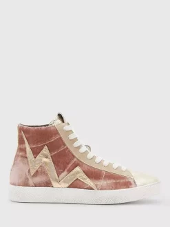 AllSaints Tundy Bolt Hi-Top Trainers, Pink