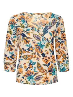 Part Two Riekes Cotton Floral V-Neck Top, Blue -Sports And Leisure Equipment Store 006431682alt4