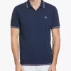Original Penguin Quarter Zip Short Sleeve Polo Shirt, 411 Dress Blues -Sports And Leisure Equipment Store 006433456