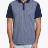 Original Penguin Jacquard Front Polo Shirt, 411 Dress Blues -Sports And Leisure Equipment Store 006433462
