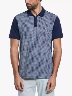 Original Penguin Jacquard Front Polo Shirt, 411 Dress Blues