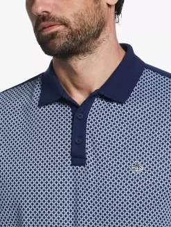 Original Penguin Jacquard Front Polo Shirt, 411 Dress Blues -Sports And Leisure Equipment Store 006433462alt2