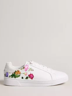 Ted Baker Artel Low Top Floral Trainers, White/Multi