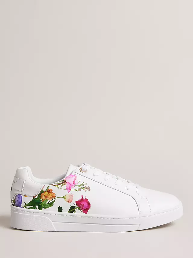 Ted Baker Artel Low Top Floral Trainers, White/Multi 3 Ted Baker Artel Low Top Floral Trainers, White/Multi