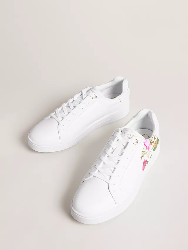 Ted Baker Artel Low Top Floral Trainers, White/Multi 4 Ted Baker Artel Low Top Floral Trainers, White/Multi - Image 2