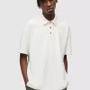 AllSaints Easton Short Sleeve Polo Top, Chalk White -Sports And Leisure Equipment Store 006437670