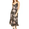 Yumi Floral Print Slip Midi Dress, Black -Sports And Leisure Equipment Store 006437730