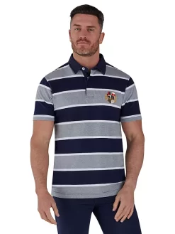 Raging Bull Two Tone Stripe Rugby Top, Navy