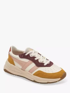 Gola Classics Saturn Quadrant Recycled PU Lace Up Trainers, Off White/Sun/Pearl -Sports And Leisure Equipment Store 006440061alt1