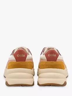 Gola Classics Saturn Quadrant Recycled PU Lace Up Trainers, Off White/Sun/Pearl -Sports And Leisure Equipment Store 006440061alt3