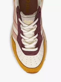 Gola Classics Saturn Quadrant Recycled PU Lace Up Trainers, Off White/Sun/Pearl -Sports And Leisure Equipment Store 006440061alt4