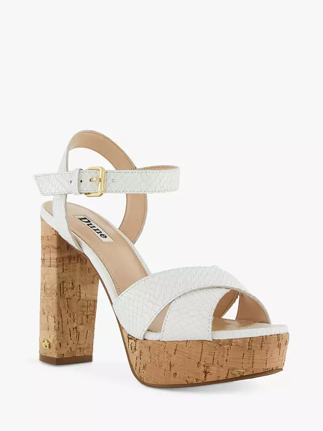 Dune Jealous Cross Strap Platform Heel Sandals, White 4 Dune Jealous Cross Strap Platform Heel Sandals, White - Image 2
