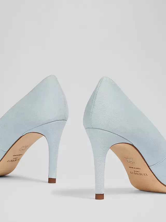 L.K.Bennett Floret High Heel Suede Court Shoes, Sea Green 6 L.K.Bennett Floret High Heel Suede Court Shoes, Sea Green - Image 4
