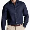 Charles Tyrwhitt Non-Iron Twill Linen Slim Fit Shirt, Navy -Sports And Leisure Equipment Store 006444056alt1