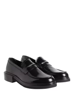 Calvin Klein Leather Moccasins, Black