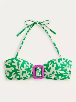 Boden Foliage Wrap Buckle Bandeau Bikini Top, Green 14 Boden Foliage Wrap Buckle Bandeau Bikini Top, Green -Sports And Leisure Equipment Store 006482259alt5