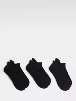 Sweaty Betty Workout Plain Trainer Socks, Pack Of 3, Black