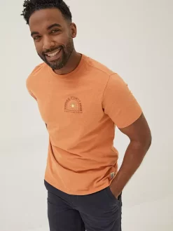 FatFace VW Summer Surf Cotton T-Shirt, Dusky Orange