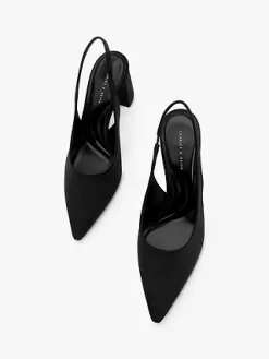 CHARLES & KEITH Block Heel Slingback Court Shoes, Black -Sports And Leisure Equipment Store 006509737alt3