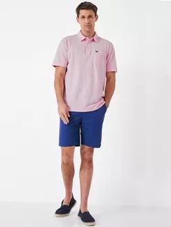 Crew Clothing Organic Cotton Short Sleeve Polo Top, Pastel Pink -Sports And Leisure Equipment Store 006513031alt2