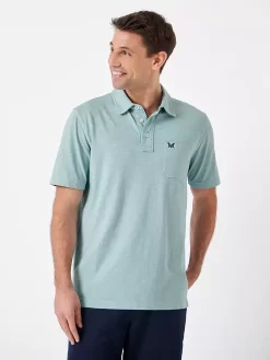Crew Clothing Organic Cotton Polo Shirt, Light Blue