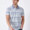 Crew Clothing Epsom Stripe Polo Shirt, Light Blue -Sports And Leisure Equipment Store 006513049